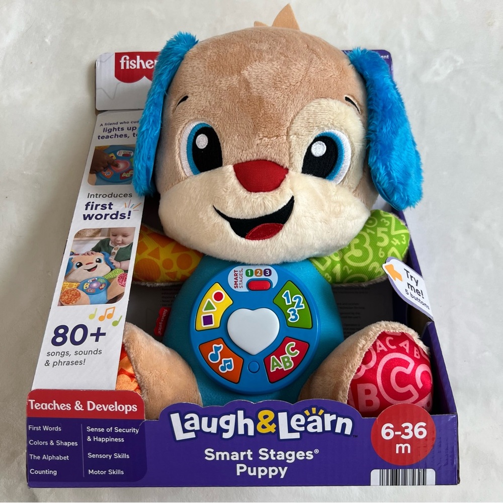 Fisher-Price Laugh & Learn Smart Stages Puppy Musical Plush Toy 6–36M